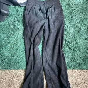 Black straight leg corduroy like pants